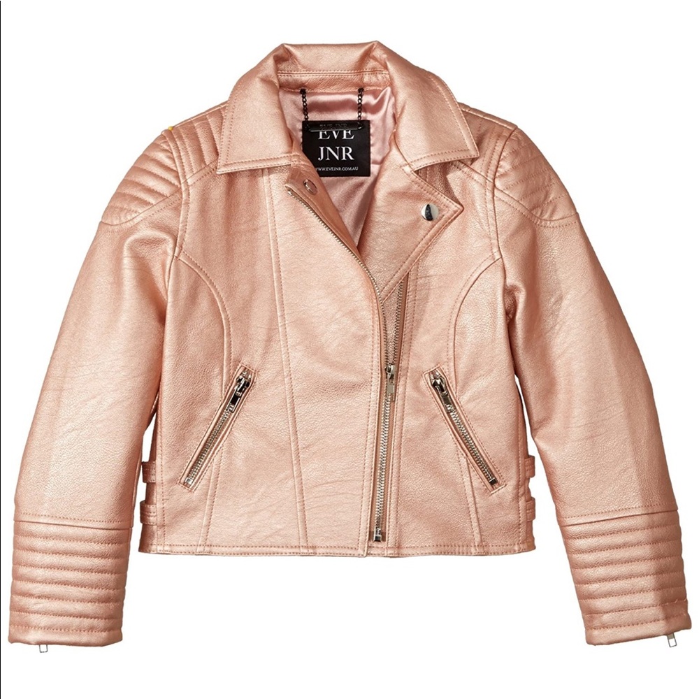 EVE JNR MOTO JACKET SIZE 7 ROSE GOLD